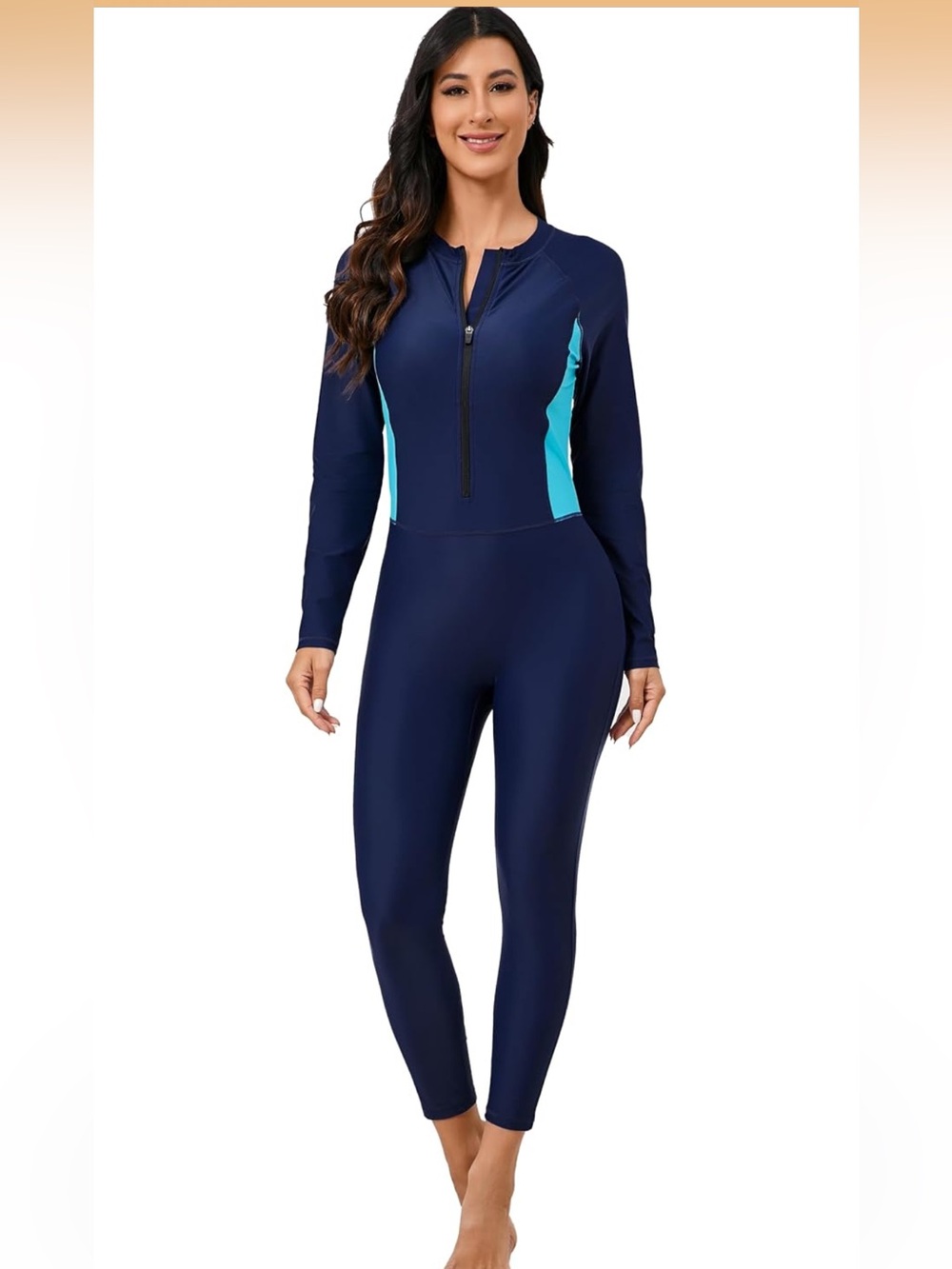 Zip Front Full Body Rash Guard with Built in Bra Swimsuit M. 2560/bb14-1